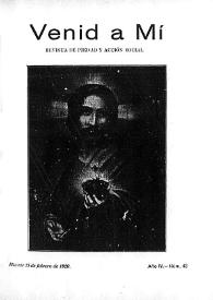 Venid a Mí : revista de piedad y acción social. Núm. 43, 25 de febrero de 1920 | Biblioteca Virtual Miguel de Cervantes