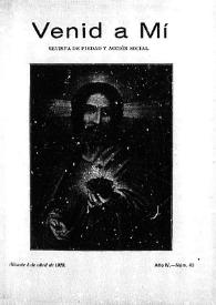 Venid a Mí : revista de piedad y acción social. Núm. 46, 8 de abril de 1920 | Biblioteca Virtual Miguel de Cervantes