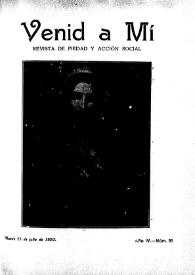 Venid a Mí : revista de piedad y acción social. Núm. 51, 25 de julio de 1920 | Biblioteca Virtual Miguel de Cervantes