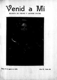 Venid a Mí : revista de piedad y acción social. Núm. 52, 25 de agosto de 1920 | Biblioteca Virtual Miguel de Cervantes