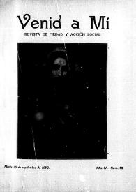 Venid a Mí : revista de piedad y acción social. Núm. 53, 25 de septiembre de 1920 | Biblioteca Virtual Miguel de Cervantes