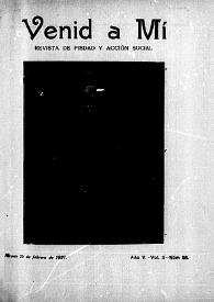 Venid a Mí : revista de piedad y acción social. Núm. 58, 25 de febrero de 1921 | Biblioteca Virtual Miguel de Cervantes