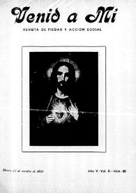 Venid a Mí : revista de piedad y acción social. Núm. 66, 25 de octubre de 1921 | Biblioteca Virtual Miguel de Cervantes
