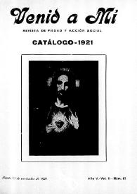 Venid a Mí : revista de piedad y acción social. Núm. 67, 25 de noviembre de 1921 | Biblioteca Virtual Miguel de Cervantes