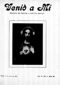 Venid a Mí : revista de piedad y acción social. Núm. 69, 25 de enero de 1922 | Biblioteca Virtual Miguel de Cervantes