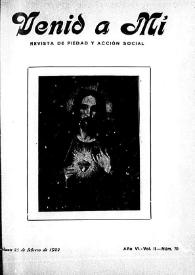 Venid a Mí : revista de piedad y acción social. Núm. 70, 25 de febrero de 1922 | Biblioteca Virtual Miguel de Cervantes