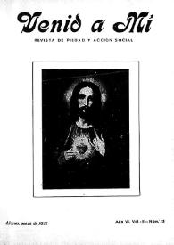 Venid a Mí : revista de piedad y acción social. Núm. 73, mayo de 1922 | Biblioteca Virtual Miguel de Cervantes