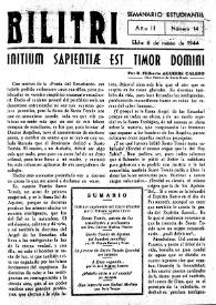Bilitri : Semanario Estudiantil. Núm. 14, 6 de marzo de 1944 | Biblioteca Virtual Miguel de Cervantes