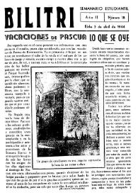 Bilitri : Semanario Estudiantil. Núm. 18, 3 de abril de 1944 | Biblioteca Virtual Miguel de Cervantes