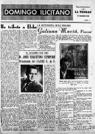 Domingo Ilicitano: suplemento de "La Verdad". Núm. 1, 21 de septiembre de 1958 | Biblioteca Virtual Miguel de Cervantes