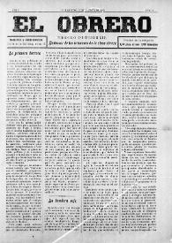 El Obrero: Periódico Independiente, Defensor de los Intereses de la Clase Obrera. Núm. 8, 5 de agosto de 1905 | Biblioteca Virtual Miguel de Cervantes