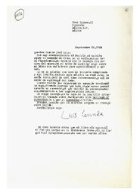 Carta de Luis Cernuda a Camilo José Cela. México, 26 de septiembre de 1960
 | Biblioteca Virtual Miguel de Cervantes