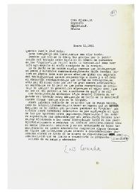 Carta de Luis Cernuda a Camilo José Cela. México, 11 de enero de 1961
 | Biblioteca Virtual Miguel de Cervantes