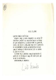 Carta de Luis Cernuda a Camilo José Cela. México, 21 de abril de 1961
 | Biblioteca Virtual Miguel de Cervantes