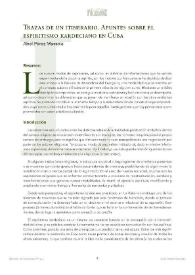 Trazas de un itinerario. Apuntes sobre el espiritismo kardeciano en Cuba / Abel Pérez Massola | Biblioteca Virtual Miguel de Cervantes
