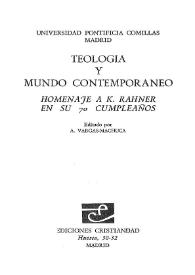 La sociedad actual ante el teólogo / por Pedro Laín Entralgo | Biblioteca Virtual Miguel de Cervantes