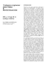 Alfa y omega de la ecología médica / Pedro Laín Entralgo | Biblioteca Virtual Miguel de Cervantes