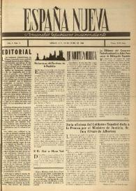 España nueva : Semanario Republicano Independiente. Año II, núm. 8, 12 de enero de 1946 | Biblioteca Virtual Miguel de Cervantes