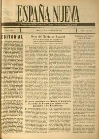 España nueva : Semanario Republicano Independiente. Año II, núm. 11, 2 de febrero de 1946 | Biblioteca Virtual Miguel de Cervantes
