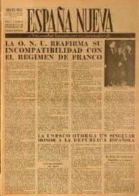 España nueva : Semanario Republicano Independiente. Año III, núm. 99, 15 de noviembre de 1947 | Biblioteca Virtual Miguel de Cervantes