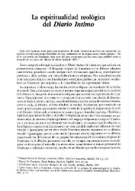 La espiritualidad teológica del "Diario íntimo" / Mario Boero | Biblioteca Virtual Miguel de Cervantes