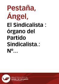El Sindicalista : órgano del Partido Sindicalista.: Nº 677   13-04-1938 | Biblioteca Virtual Miguel de Cervantes