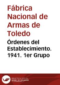 Órdenes del Establecimiento. 1941. 1er Grupo | Biblioteca Virtual Miguel de Cervantes