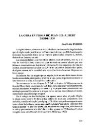 La obra en prosa de Juan Gil-Albert desde 1939 / José Luis Ferris | Biblioteca Virtual Miguel de Cervantes