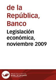 Legislación económica, noviembre 2009 | Biblioteca Virtual Miguel de Cervantes
