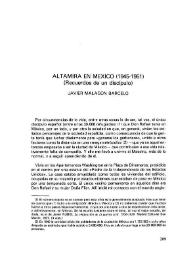 Altamira en México (1945-1951) (Recuerdos de un discípulo) / Javier Malagón Barceló | Biblioteca Virtual Miguel de Cervantes