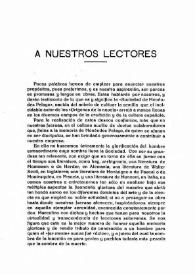 Boletín de la Biblioteca de Menéndez Pelayo (1919). A nuestros lectores / Carmelo de Echegaray | Biblioteca Virtual Miguel de Cervantes