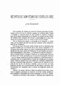 Retrato de don Pedro de Ceballos Sáiz. ¿Velázquez? / Octavio Bianqui, Octavio, Anníbal G. Riancho | Biblioteca Virtual Miguel de Cervantes