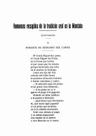 Romances recogidos de la tradición oral en la montaña (Continuación) / José María de Cossío | Biblioteca Virtual Miguel de Cervantes