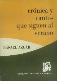 Crónica y cantos que siguen al verano  / Rafael Azuar | Biblioteca Virtual Miguel de Cervantes
