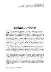 El escritor y su horizonte. (Dos inéditos de Aldecoa) / Hipólito Esteban Soler | Biblioteca Virtual Miguel de Cervantes