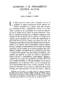 Alemania y el pensamiento español actual / Ernst Robert Curtius | Biblioteca Virtual Miguel de Cervantes