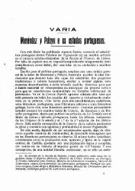 Menéndez Pelayo. Os estudos portugueses | Biblioteca Virtual Miguel de Cervantes