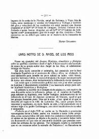 Unas notas de D. Ángel de los Ríos / José María De Cossío | Biblioteca Virtual Miguel de Cervantes