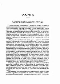 Cosmopolitismo intelectual / Fidelino de Figueiredo | Biblioteca Virtual Miguel de Cervantes