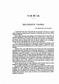 Bibliografía taurina / Miguel Artigas Y Ferrando | Biblioteca Virtual Miguel de Cervantes