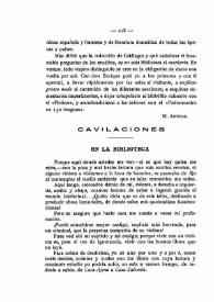 Cavilaciones. En la Biblioteca / Enrique Menéndez Pelayo | Biblioteca Virtual Miguel de Cervantes