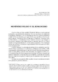 Menéndez Pelayo y el Romancero / Ramón Menéndez Pidal | Biblioteca Virtual Miguel de Cervantes