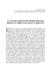 Un poema inédito de Pedro Soto de Rojas: la "Fábula de Alfeo y Aretusa" / Rosa Navarro Durán | Biblioteca Virtual Miguel de Cervantes