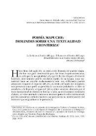 Poesía mapuche: deslindes sobre una textualidad fronteriza / Selena Millares | Biblioteca Virtual Miguel de Cervantes