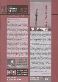 Revista Cálamo FASPE : lengua y literatura españolas. Núm. 52, 2008 | Biblioteca Virtual Miguel de Cervantes