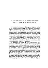El clasicismo y el romanticismo en la obra de Lope de Vega / Gabriel Espino Gutiérrez | Biblioteca Virtual Miguel de Cervantes