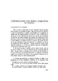 Construcciones con verbos atributivos en español / Ricardo Navas Ruiz | Biblioteca Virtual Miguel de Cervantes