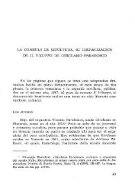 La "Comedia" de Sepúlveda, su hispanización de "Il Viluppo" de Girolamo Parabosco / Robert L. Hathaway | Biblioteca Virtual Miguel de Cervantes