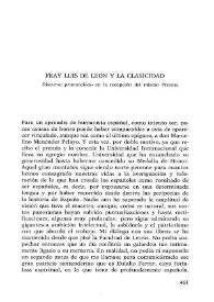 Fray Luis de León y la clasicidad / Fernando Lázaro Carreter | Biblioteca Virtual Miguel de Cervantes