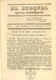 El Broquel de las Costumbres. Tomo I, núm. 7, domingo 27 de julio de 1834 | Biblioteca Virtual Miguel de Cervantes